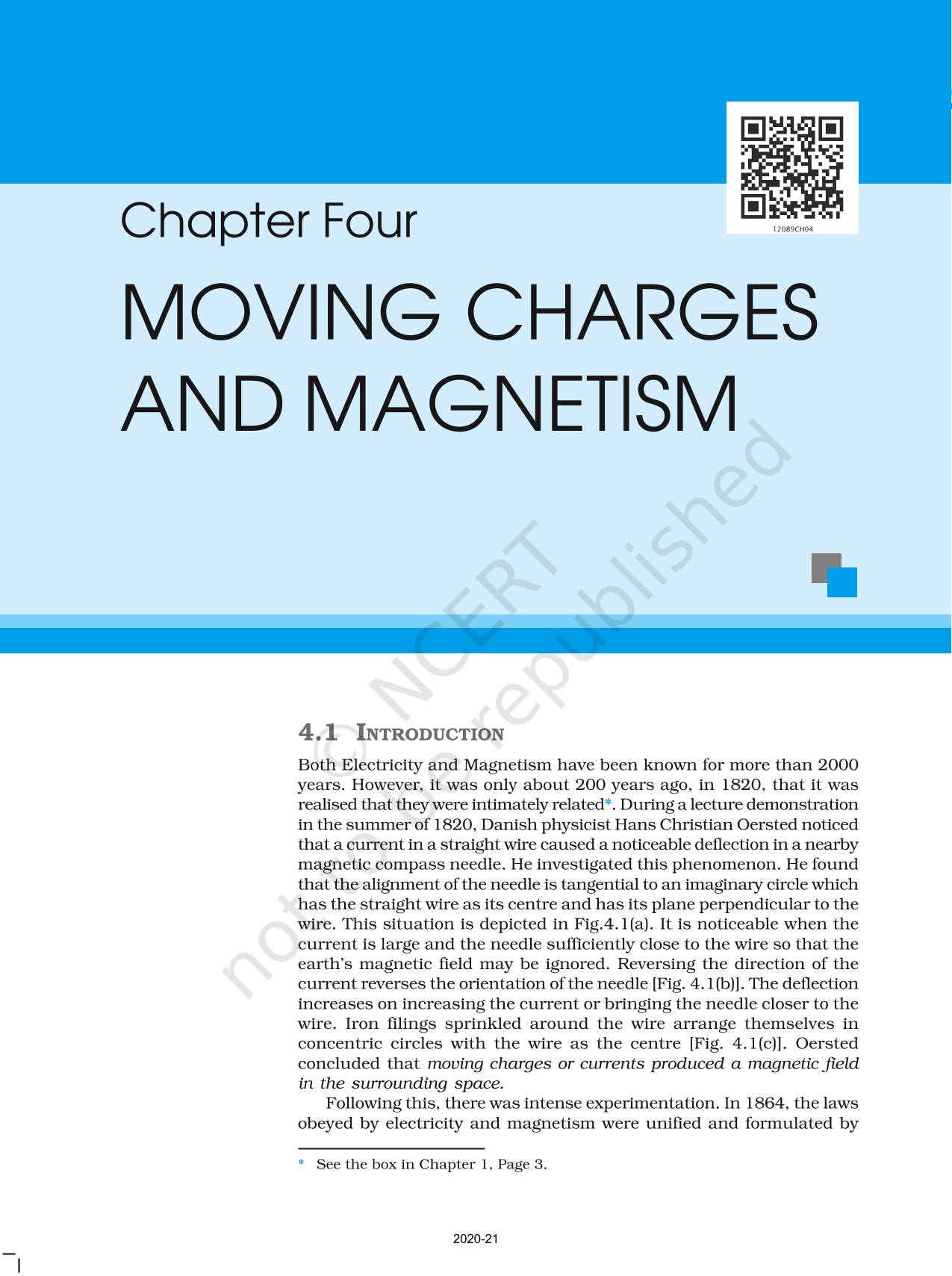 Moving Charges And Magnetism - NCERT Book Of Class 12 Physics Part I